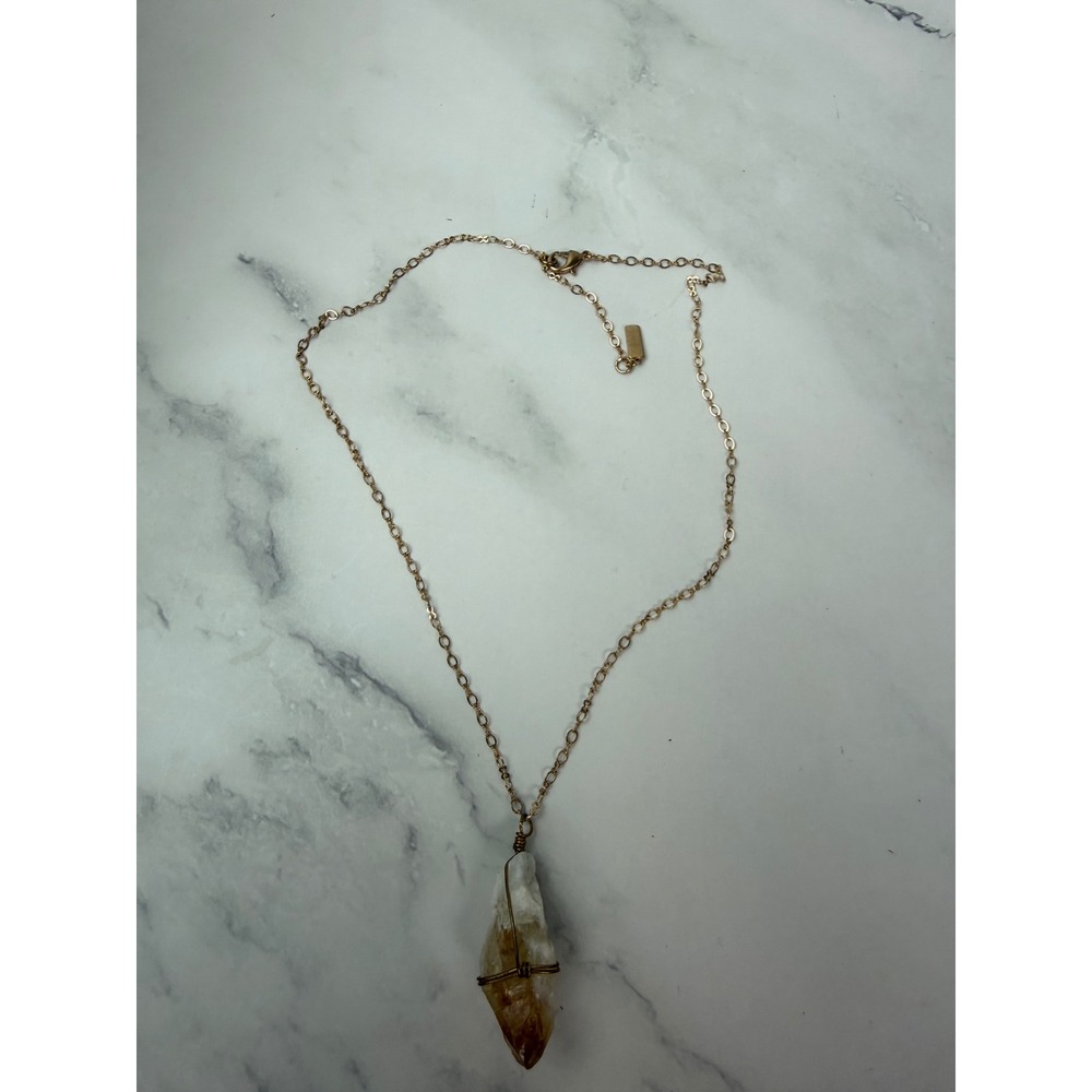 Free People x Ariana Ost Raw Citrine Crystal Necklace